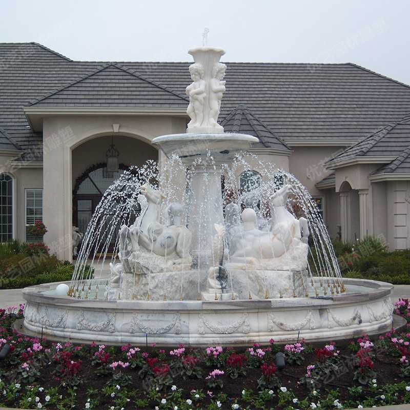 石雕噴泉，大理石噴泉，人物石雕噴泉