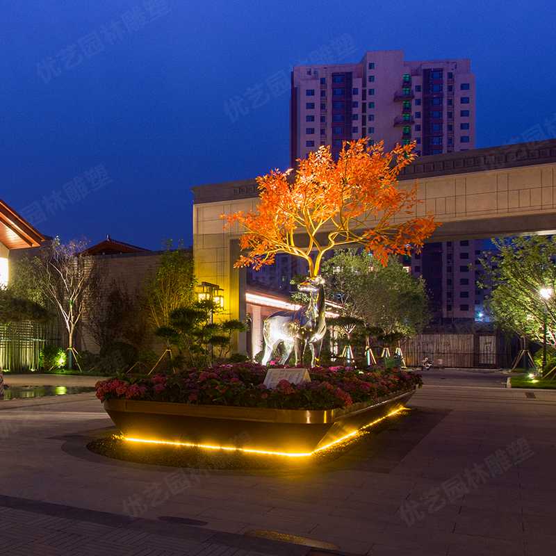 不銹鋼鹿,不銹鋼雕塑廠家,定制不銹鋼雕塑