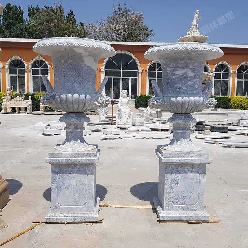 石雕花盆,大理石花盆