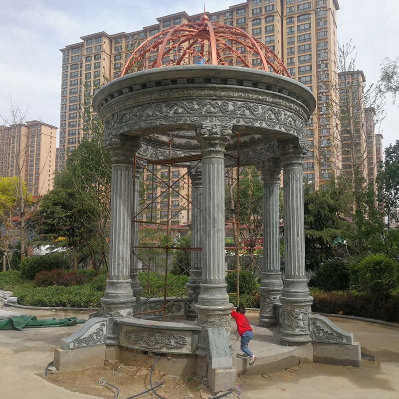 小區(qū)景觀涼亭，大理石亭子安裝