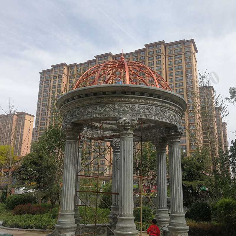 公園小區(qū)亭子，大理石涼亭安裝